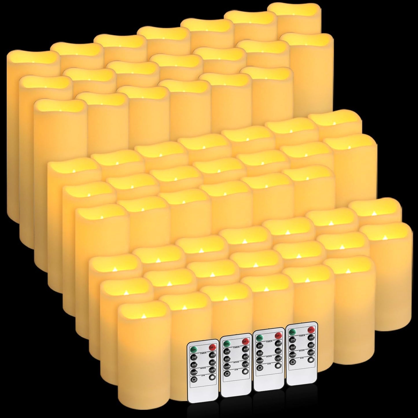 60-Pack LED Flameless Candles with Remote Control - Perfect for Home, Parties, and Special Occasions - Create a Magical Ambiance Effortlessly(Three Sizes)