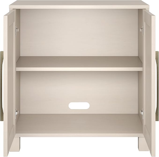 Henn&Hart 28" Wooden Accent Cabinet, Modern Sideboard Buffet Cabinet with 2 Doors and an Adjustable Shelf for Living Room, Dining Room, Bedroom or Entryway, Alder White