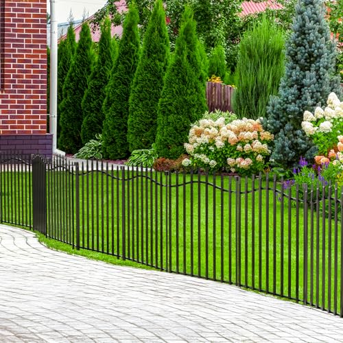 No Dig Garden Fence 32" H x 22.5'L Decorative Yard Dog Outdoor Panels (6.32 Sq Ft)