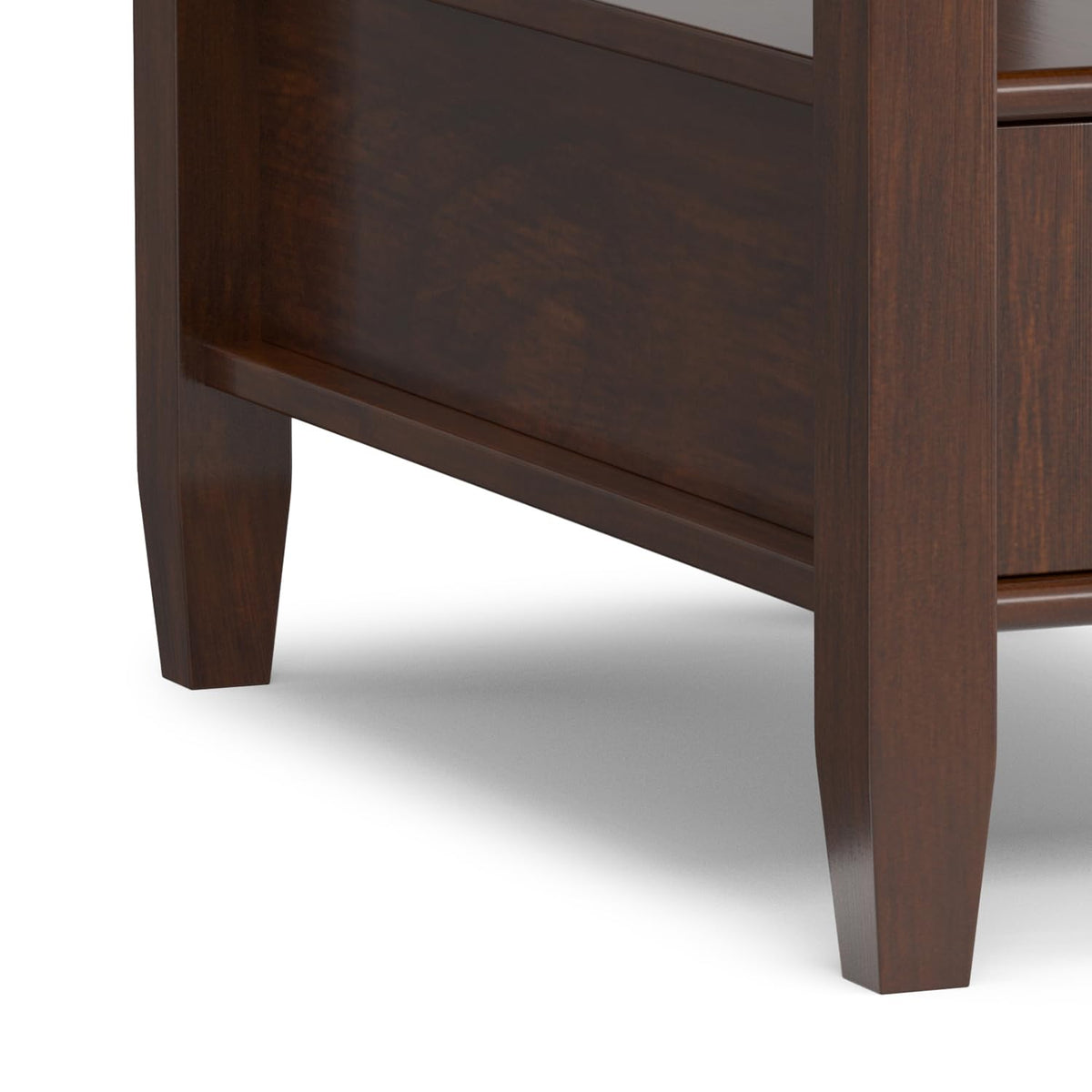 Warm Shaker 14" Wide Solid Wood End Table in Russet Brown