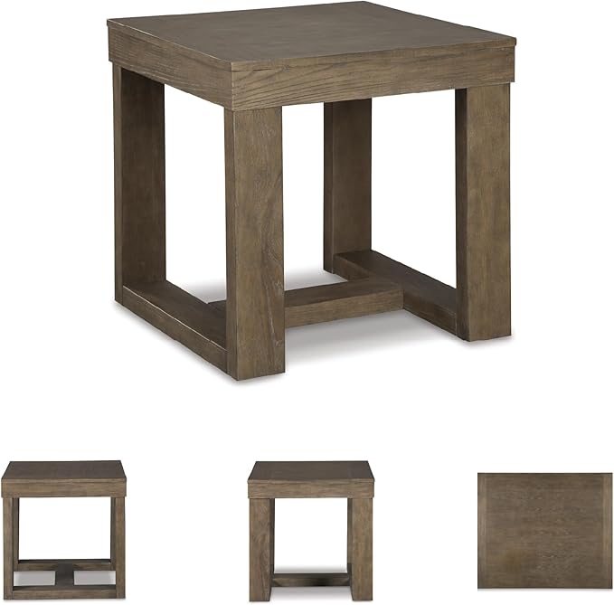 Signature Design by Ashley Cariton Contemporary Oversized Square End Table, Grayish Brown