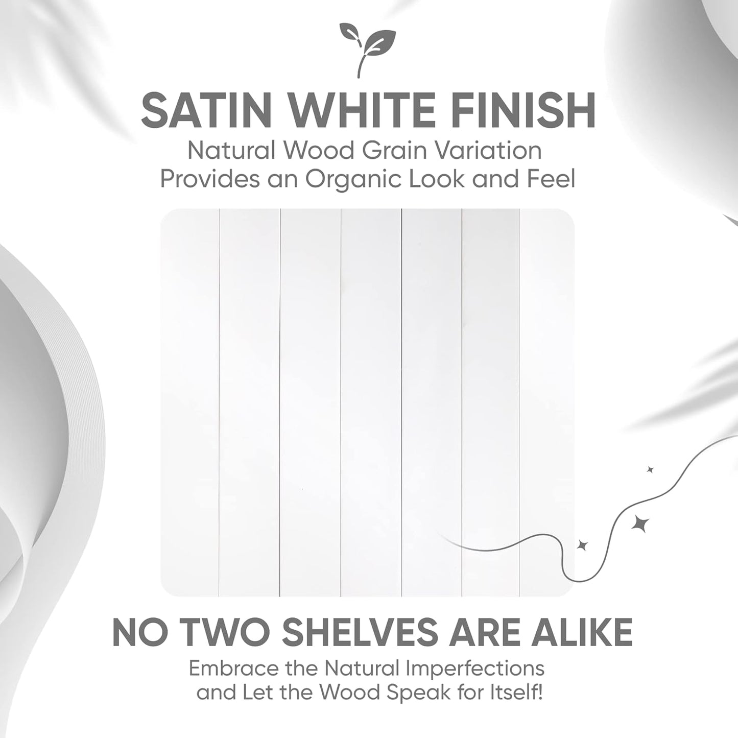 Homeforia White Floating Shelf 18 inch, High End Solid Real Wood 18inch Bathroom Floating Shelves for Wall Mounted, White Wooden 18in Floating Shelves, Heavy Duty Bracket, 18 X 6.5 X 1.75 in, Set of 2