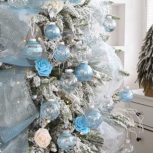 30 Pack Clear Christmas Ball Ornaments with Fillers (30 Count)