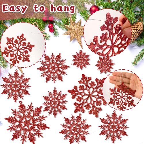 36pcs Red Christmas Snowflake Ornaments (36 Count)