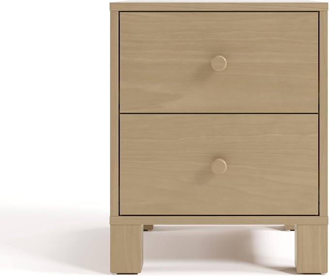 Storkcraft California 2-Drawer Nightstand (Driftwood) – GREENGUARD Gold Certified, Premium Wood Storage for Kids and Teens, Elegant Design with Iconic Block Feet