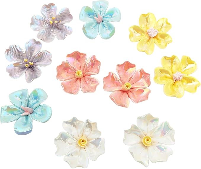20PCS 3D Flower Ceramic Tiles,1.6" Handmade Procelain Ceramic Flowers for DIY Craft Plates Flowerpots Vases Cups Mosaic Making Supplies (3D Ceramic Flowers)