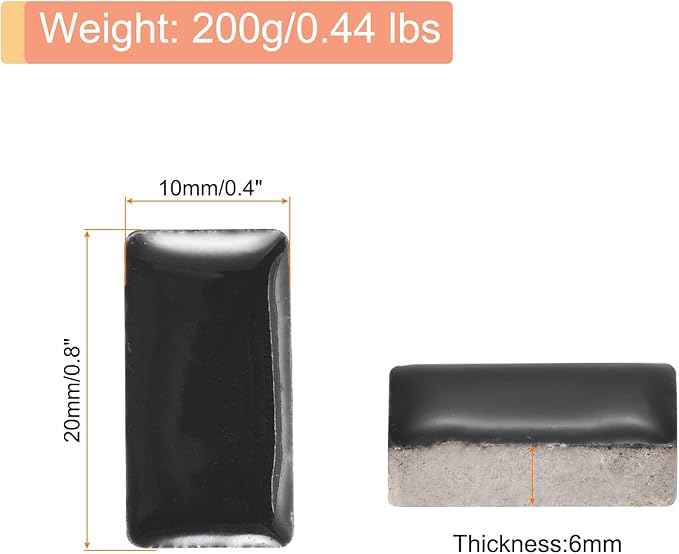 MECCANIXITY 200g Ceramic Mosaic Tiles for Crafts Bulk, Rectangle Black Ceramic Tiles for Mosaic Kits Garden Stepping Stone Cup Mat