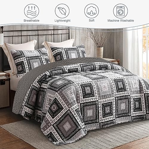 Reversible Boho Quilts Twin Size Black