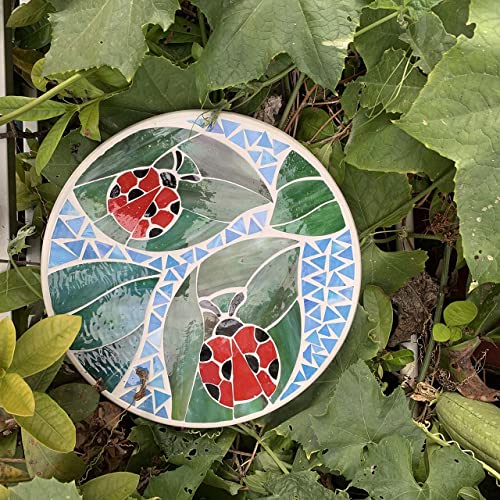 MSS001 Ladybug Tiffany Style Stained Glass Stepping Stone