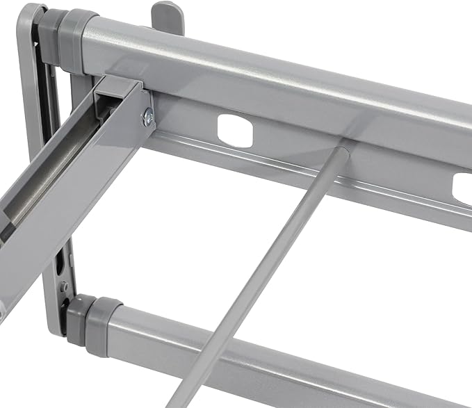 Electric Retractable Airing Rack, Ceiling Mounted Clothes Drying Rack, Retractable Clothesline, Vertical Laundry Drying Rod with LED Light & Remote, 110V 24W, Gray