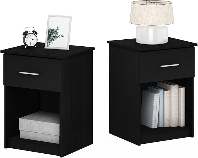 Furinno Tidur Nightstand, 2-Pack, Americano