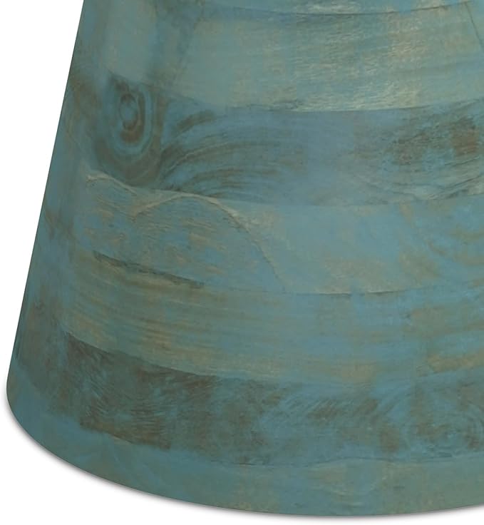 SIMPLIHOME Robbie Accent Table - 16 inch Wide Solid Mango Wood End Table in Teal Wash, Boho Contemporary Rustic Side Table for Living Room or Bedroom with Multipurpose Function, Assembled