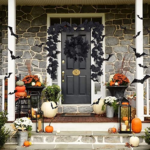 2 Pcs Fall Maple Leaf Garland Hanging Black Decor Fall Leaves Vines