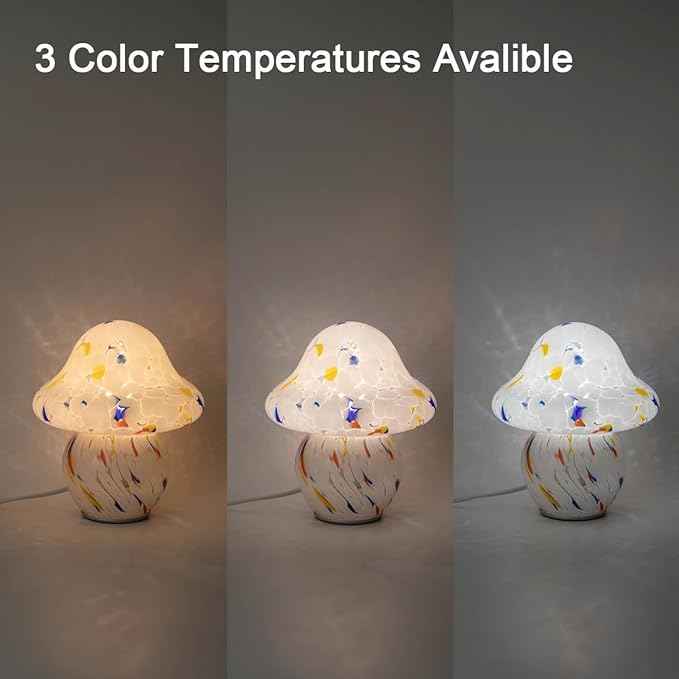 Mushroom Lamp for Bedroom,Mid Century Modern Lamp for Nightstand, Dimmable Retro Egg Tart Bedside Small Lamps,Unique Home Mushroom Decor Aesthetic Cute Table Lamps for Living Room