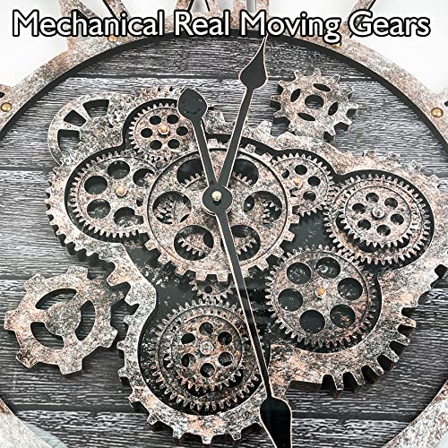 30" Large Moving Gears Wall Clock for Living Room Decor Office Home