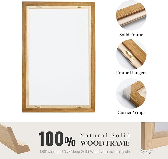 Framed Neutral Abstract Wall Art, Large Modern Canvas Prints Paintings Artwork for Walls, Minimalist Black and Beige Pictures for Living Room, Bedroom, Hallway, Home Office Wall Decor 24x36 In