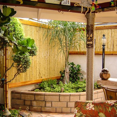 Natural Bamboo Fencing Decorative Rolled Fence Panel 1 in D x 2 ft H x 8 ft L