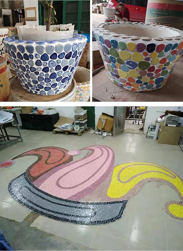 PINUO&KE 0.99 lb Mosaic Tiles for Crafts Bulk, Mosaic Glass Pieces for Garden Crafts Kits DIY Mosaic Art Decor
