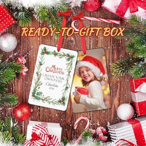 Personalized Christmas Ornaments 2025 Wood Custom Photo Picture Text Christmas Ornament Personalized Ornament Christmas Xmas Tree Decorations for Kids Couples Family Friends