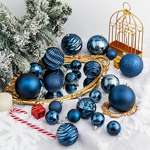 24ct Blue Christmas Ball Ornaments for Tree Decorations (24 Count)