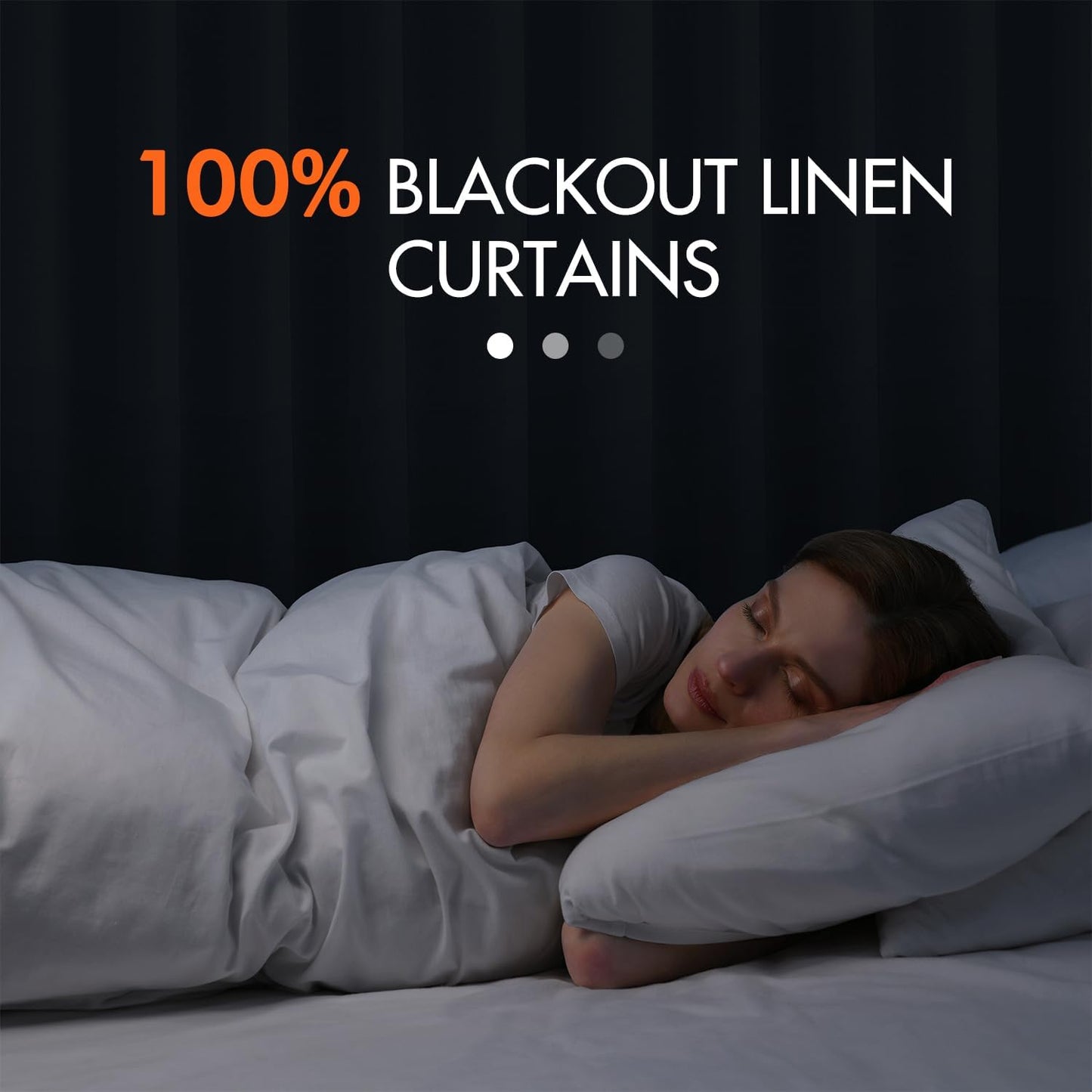 MIULEE 100% Blackout Curtains 108 Inch Long 2 Panels Set for Bedroom, Thick Faux Linen Black Out Curtain Room Darkening Back Tab Pleat Window Textured Drapes with Hooks for Living Room, Chambray Blue