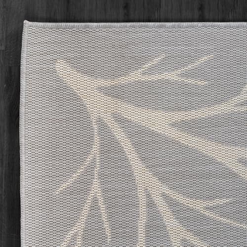 Washable Indoor Outdoor Rug 10x14 Modern Area Rugs Branch Pattern Non Shedding Waterproof Easy Clean Patio Deck Porch Living Room Bedroom Garden RV (140 Sq Ft)