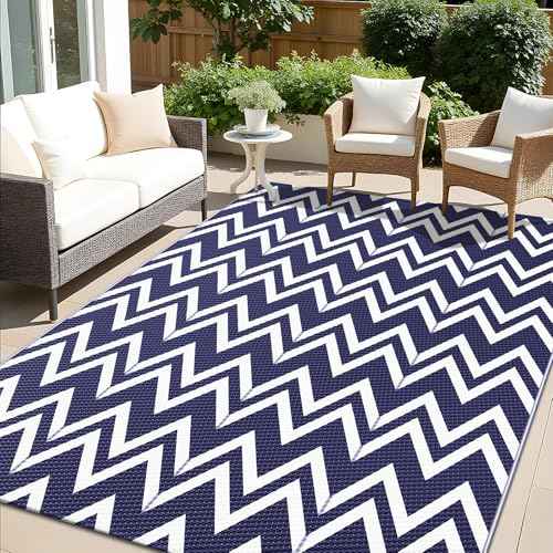 Outdoor Rug 5x8 ft Waterproof Reversible Chevron Mat (40 Sq Ft)