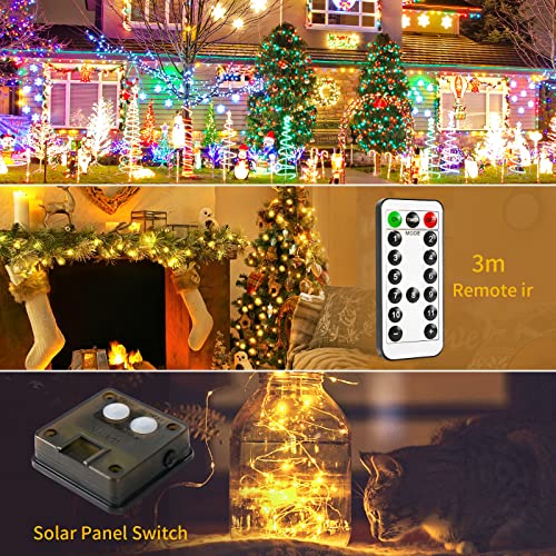 2 Pack Solar Christmas Lights Outdoor Waterproof (66 Foot)
