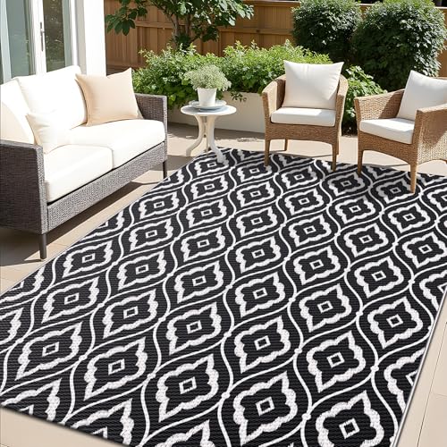 Outdoor Rug 6x9 ft Waterproof Reversible Braided Mat