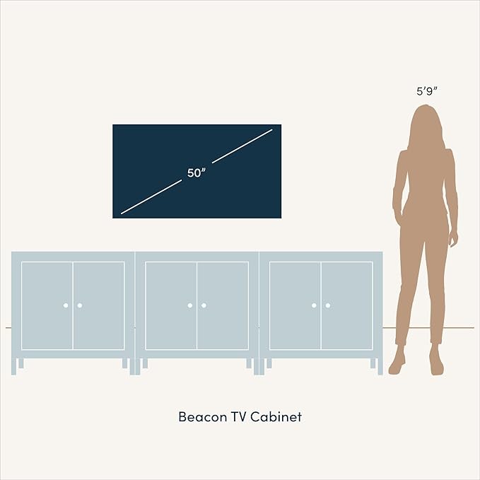 Nathan James Beacon Accent Natural Sideboard Storage Cabinet TV Stand in Light Wood with Adjustable Interior Shelf and Seagrass Doors, for Hallway, Entryway or Dining Room, Light Brown, Set of 3