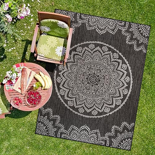 Outdoor Rug 10x14 Modern Area Rugs for Large Indoor and Outdoor Patios and Porches