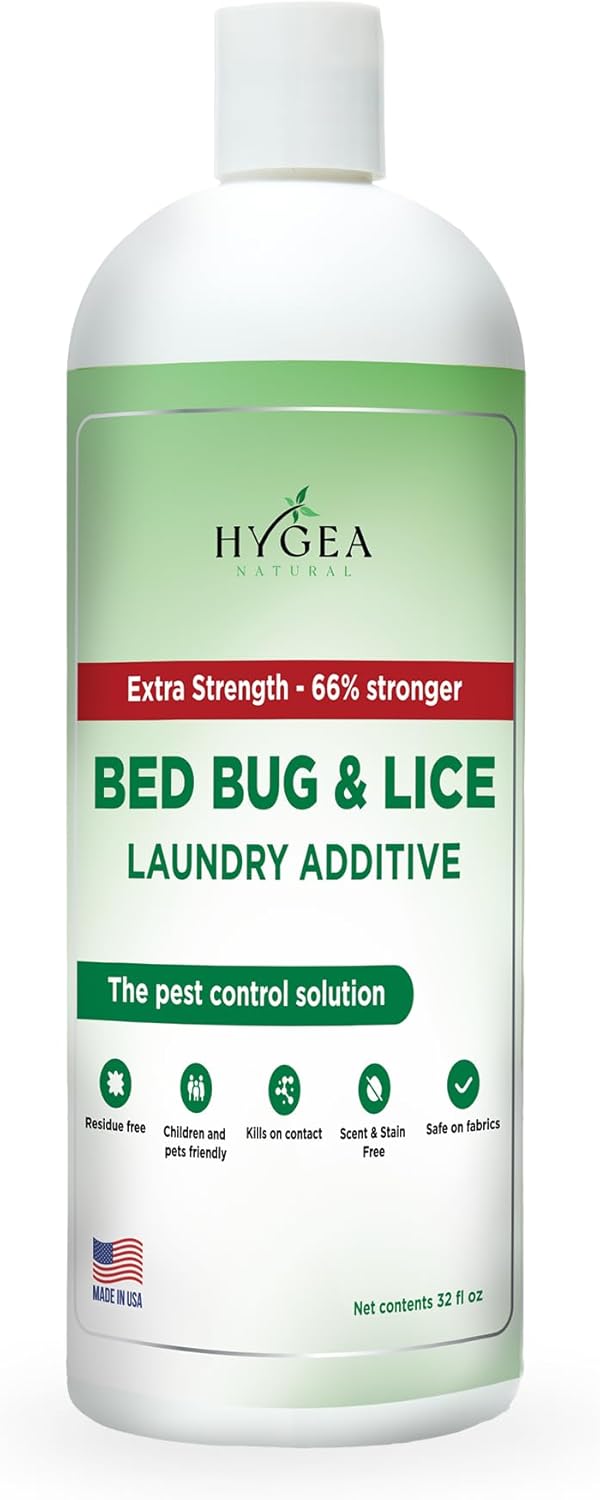 Lice & Bed Bug Extra Strength Laundry Additive - Environmentally Responsible, Odorless & Stain-Free Liquid Laundry Treatment - Safe for Children & Pets - Any Water Temperature (32 oz) - Décor Diaries