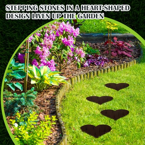 3 Pcs Heart Garden Stepping Stones 12 Inch (3 Count)