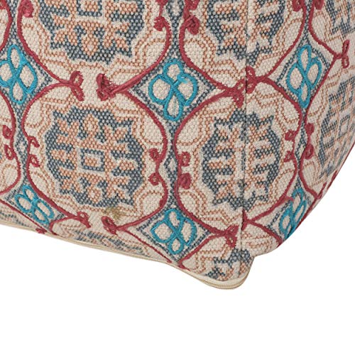 Boho Handmade Fabric Cube Pouf Ottoman Foot Stool