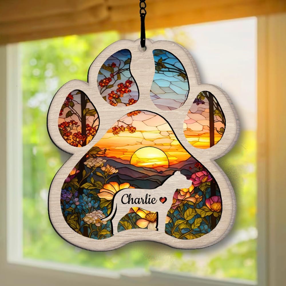 Personalized Dogo Argentino Suncatcher Dog Memorial Gifts, Custom Dogo Argentino Ornament Christmas Tree, Pet Remembrance Gift, Loss of Dog Sympathy Gift, Pets Memorial Ornament, Pet Loss Suncatcher