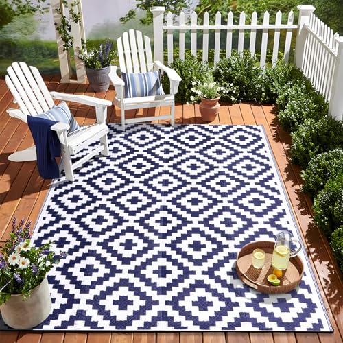 Outdoor Rug 5x8 ft Waterproof Reversible Mat