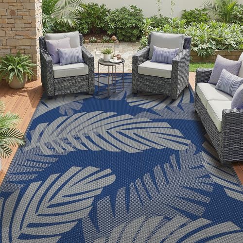 Outdoor Rug Waterproof Plastic Rugs for Patio (40 Sq Ft)