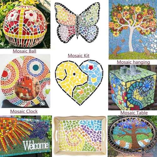 200g Pink Mosaic Tiles for Crafts Bulk (7.05 Ounce)