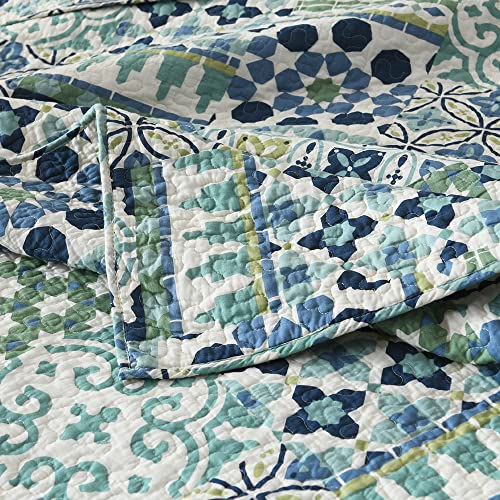 Cotton Bedspread Quilt Sets Reversible Coverlet Sets Comforters Vintage Bohemian Patchwork Bedspread (3 Count)