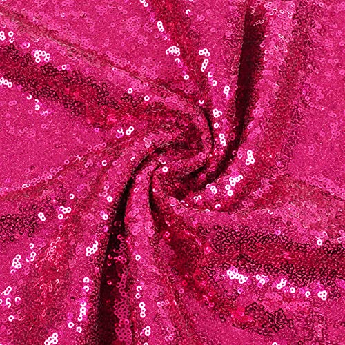 Sequin Tablecloth 50x72 Inch Hot Pink for Wedding Birthday Party