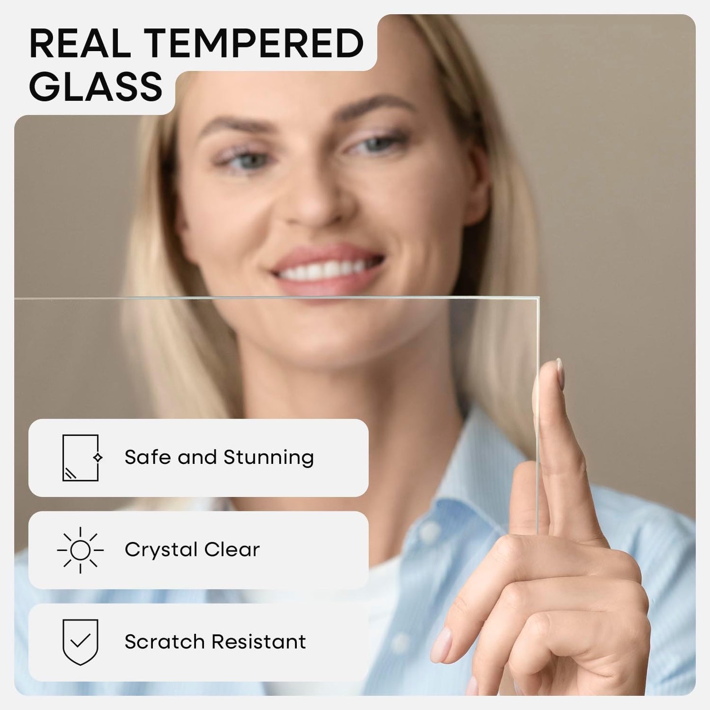 Homeforia 20x20 Wood Picture Frame, High End Natural Oak 20 x 20 Square Light Wooden Frames with Mat 16 by 16 inch Photo, 20by20 Poster Frames Matted to 16x16 Print, Tempered Glass, Wall Kit, Set of 1