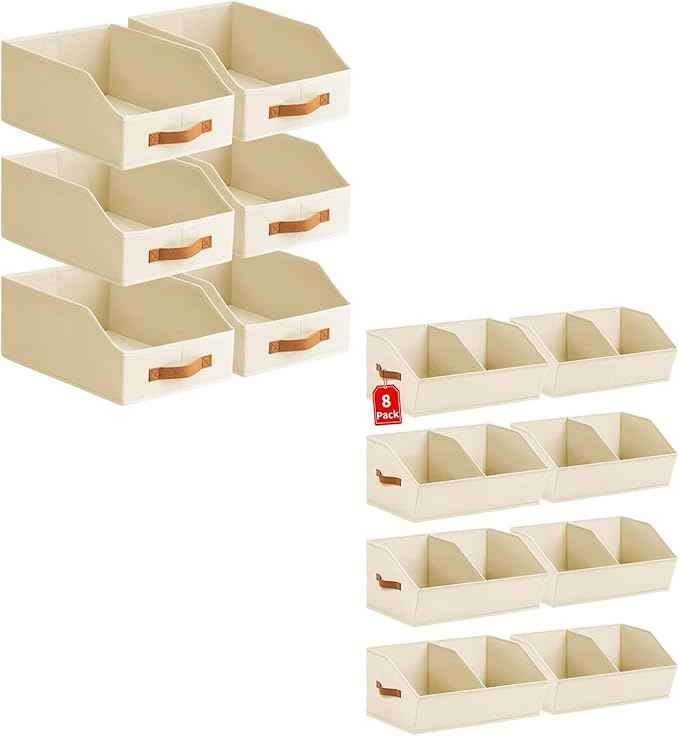 6 Pack Fabric Storage Bins for Organizing 8 Pack Closet Organizers and Storage