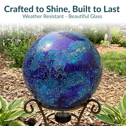 Sunnydaze 10" Mosaic Glass Gazing Ball for Garden (2 Count)