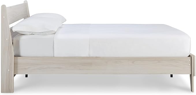 Signature Design by Ashley Socalle Casual Full Panel Platform Bed, Foundation or Box Spring Not Needed, Light Brown