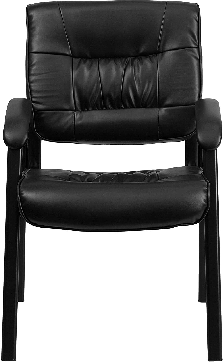 Haeger LeatherSoft Tufted Executive Reception Chair with Padded Armrests