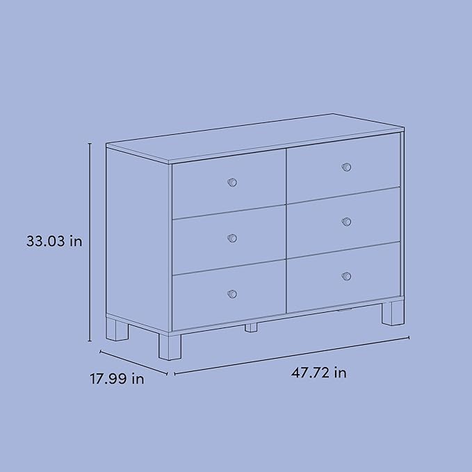Storkcraft California 6-Drawer Double Dresser (Olive with Driftwood) - GREENGUARD Gold Certified, Interlocking Drawer System, Dresser Drawer Organizer for Kids Bedroom