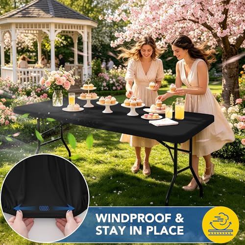Fitted Tablecloth for 8 Foot Rectangle Tables (2 Count)