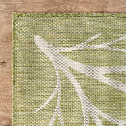 Washable Indoor Outdoor Rug 6x9 Modern Area Rugs Branch Pattern Non Shedding Waterproof Easy Clean Patio Deck Porch Living Room Bedroom Garden RV (54 Sq Ft)