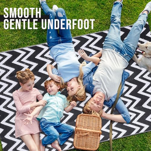 Outdoor Rug 5x8 ft Waterproof Reversible Chevron Mat (40 Sq Ft)