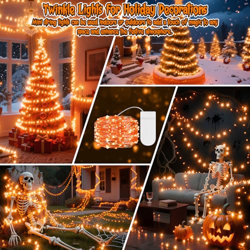 Halloween Orange Fairy Lights Battery Operate (6 Count)